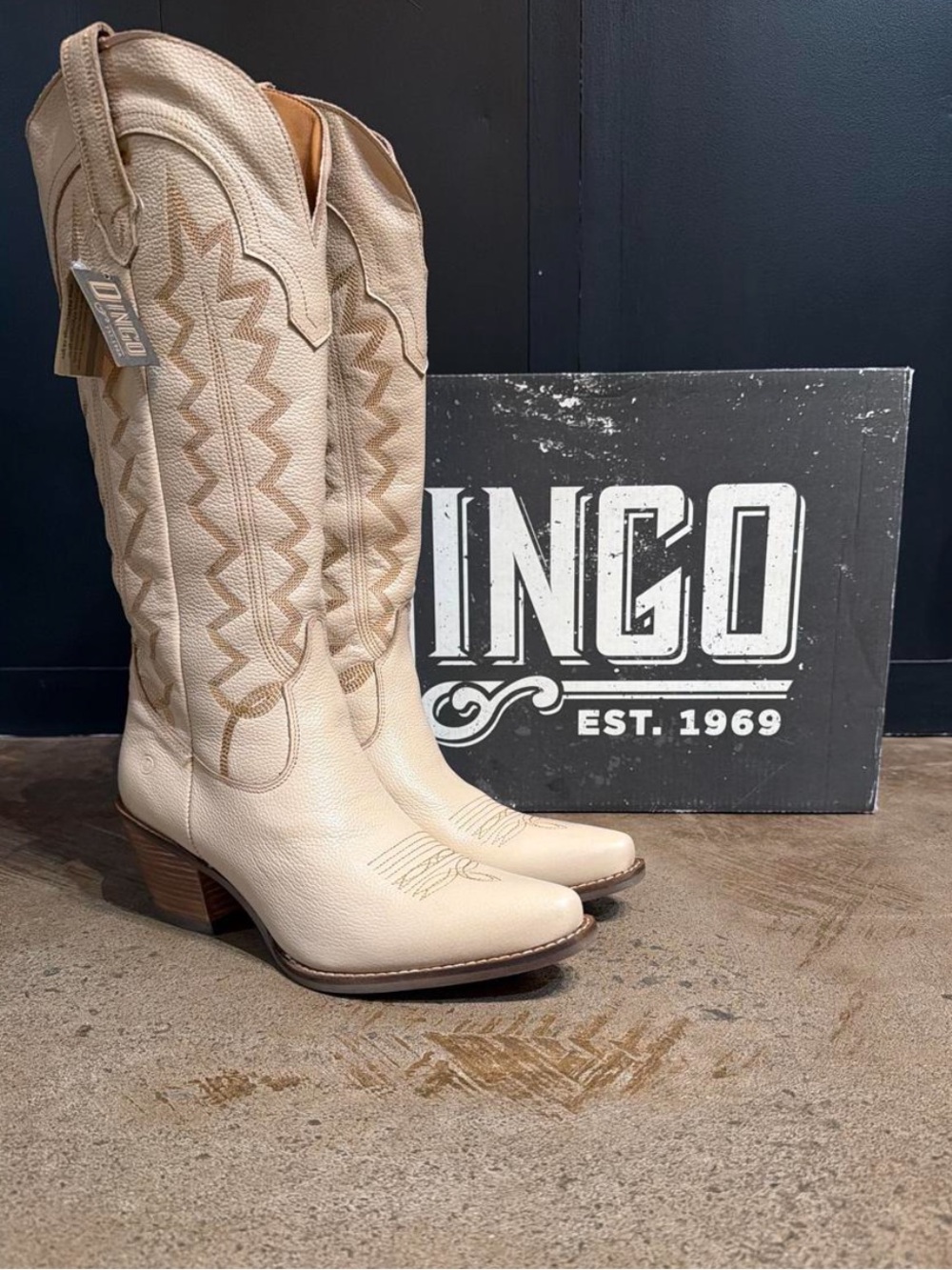 Dingo Knee High Cotton Western Boots